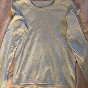 Aerie Ribbed Cream Long Sleeve Top